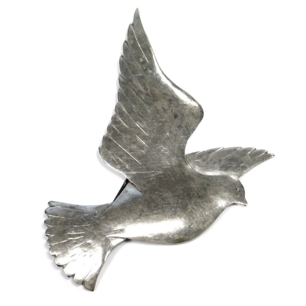 Vintage Large Modernist Bird Brooch Pin SEAMUS GILL 1988 Ireland Sterling Silver